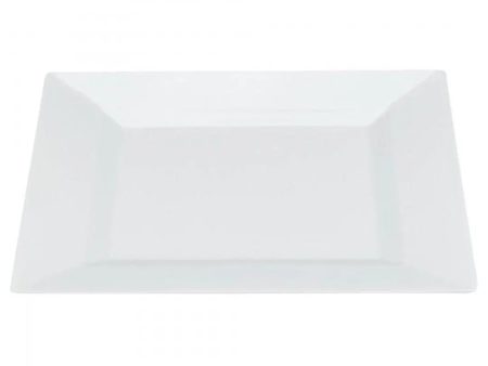 Square White Plastic Plates 18cm Pack Size 10 on Sale