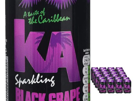 KA Sparkling Black Grape Fizzy Drink Multipack, 24 x 330 ml For Sale