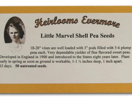 Heirlooms Evermore Little Marvel Shell Pea Seeds - 50 seeds Sale