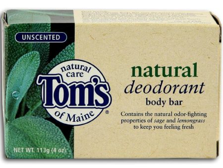 Tom s of Maine Bar Soap Deodorant with Odor Fighting Sage - 4 ozs. Discount