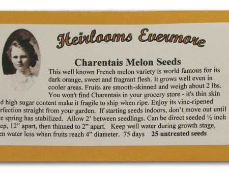 Heirlooms Evermore Charentias Melon Seeds - 25 seeds Online now