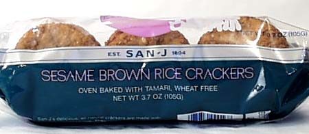 San-J Sesame Brown Rice Crackers Wheat-free - 3.5 ozs. Hot on Sale