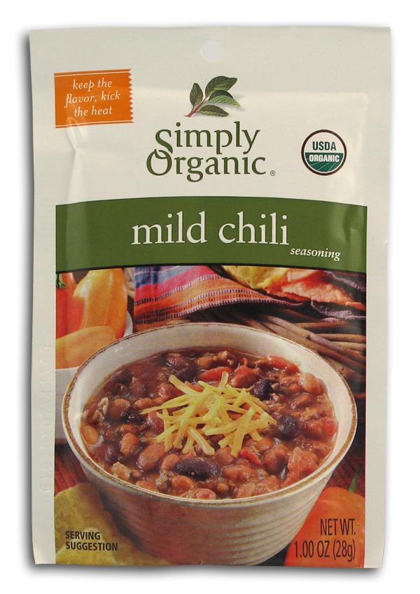 Simply Organic Mild Chili Seasoning Organic - 3 x 1 oz. Hot on Sale