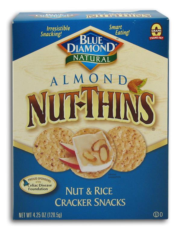 Blue Diamond Almond Nut Thins - 12 x 4.25 ozs. For Sale