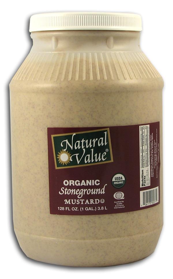 Natural Value Stone Ground Mustard Organic - 4 x 1 gallon For Cheap