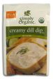 Simply Organic Creamy Dill Dip Mix Organic - 3 x 0.70 ozs. Fashion