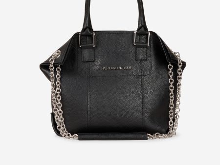 Black grained leather  Little Chamallow  tote bag Online Hot Sale