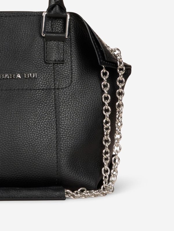 Black grained leather  Little Chamallow  tote bag Online Hot Sale