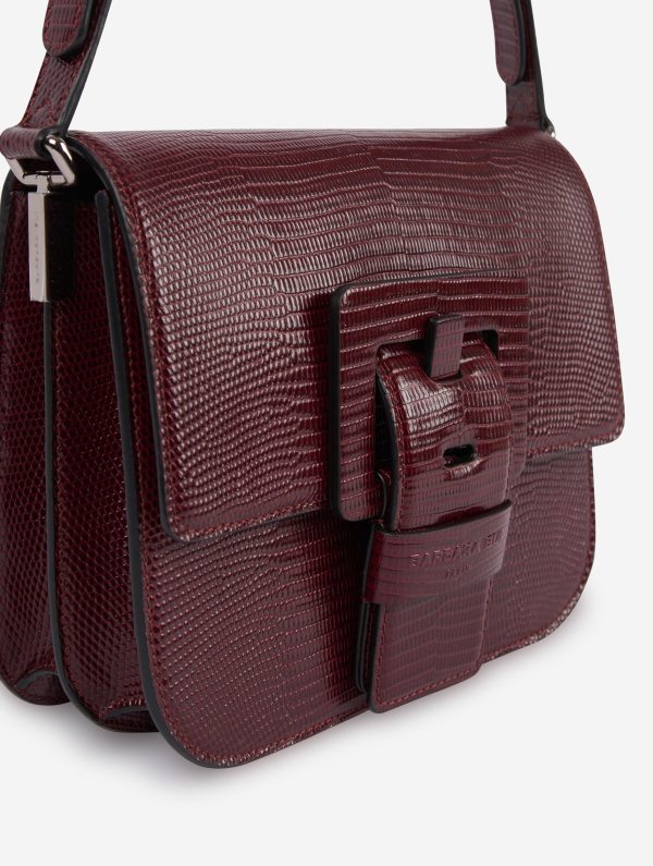 burgundy lizard skin touch me bag Cheap