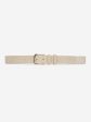 Medium ivory suede leather belt Cheap