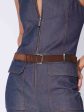 Medium chocolate suede leather belt Hot on Sale