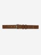 Medium chocolate suede leather belt Hot on Sale