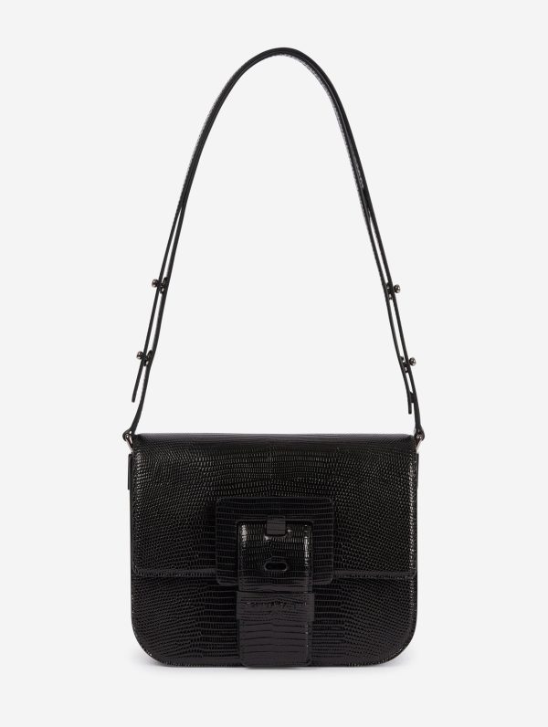 black lizard skin touch me bag on Sale