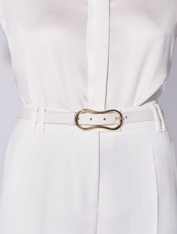 Thin ivory leather belt Supply