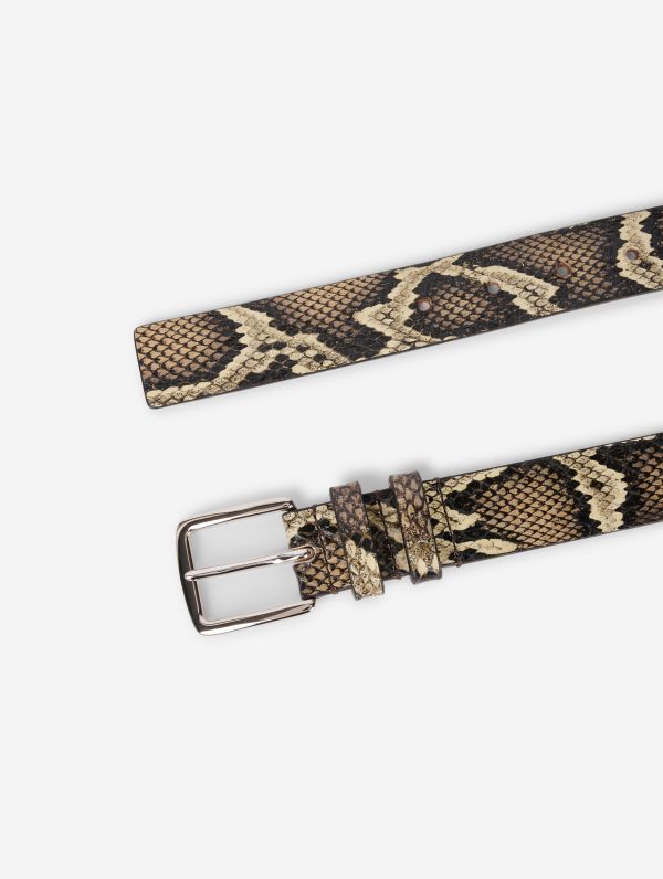 Medium belt in natural reptile on Sale