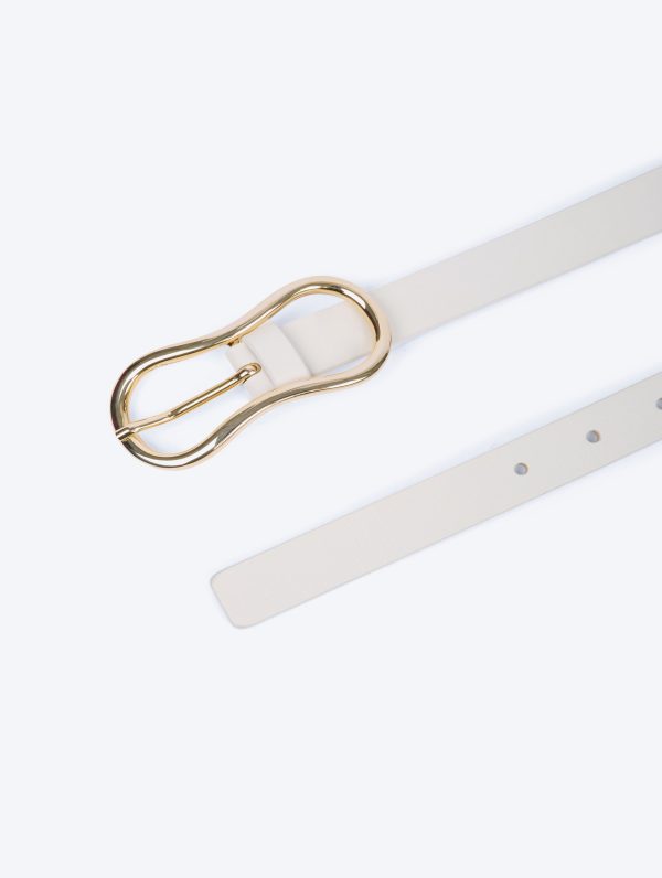 Thin ivory leather belt Supply