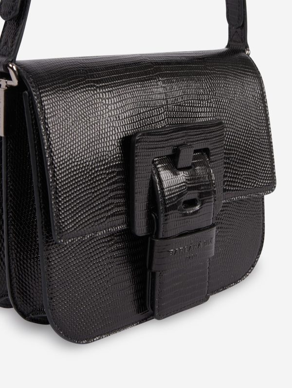 black lizard skin touch me bag on Sale