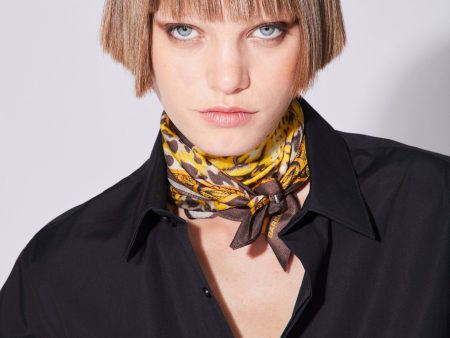 Leopard print silk scarf Online now