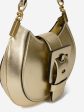 Gold leather Kiss Me clutch bag Online Sale