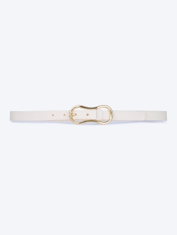 Thin ivory leather belt Supply