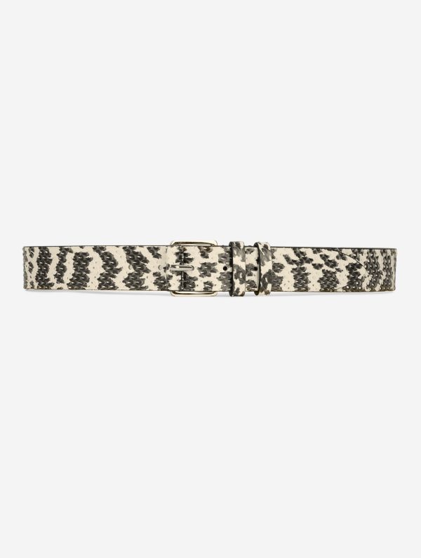 Ivory and black watersnake belt Online Hot Sale