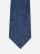 Fine twill tie with denim print For Sale