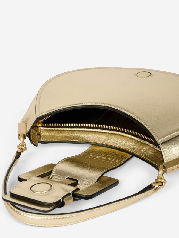 Gold leather Kiss Me clutch bag Online Sale