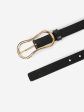 Thin black leather belt Cheap