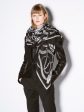 Black and white snake print scarf Cheap