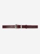 thin burgundy lizard skin belt Online Hot Sale