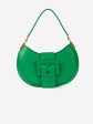 Green leather Kiss Me clutch bag Online