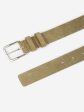 Medium linden green suede leather belt Online Sale