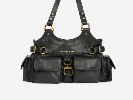 Black leather BB re-edition bag Discount